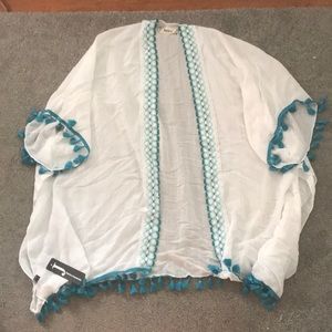 Embroidered Tassel Flowy Kimono